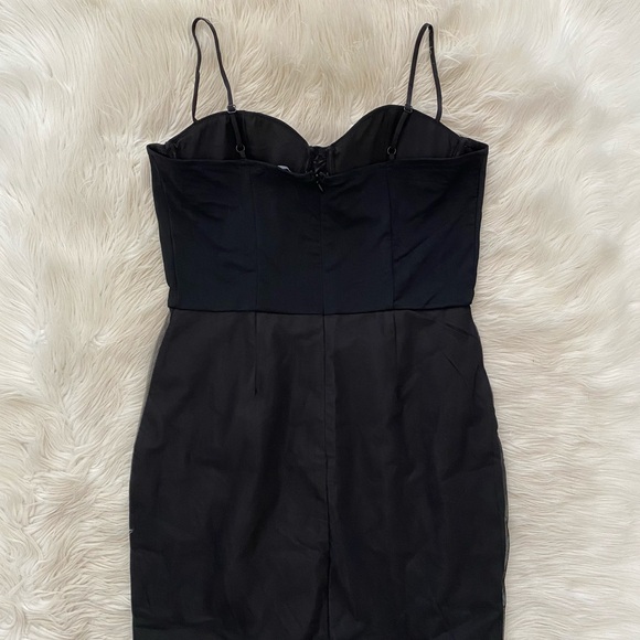 Fashion Nova Black Sheer Mesh Bustier Special Days Tulle Maxi Dress Mermaid Gown - Picture 9 of 13